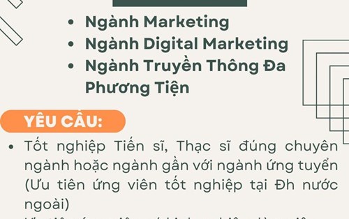 Khoa Marketing ĐH Đông Á tuyển dụng giảng viên